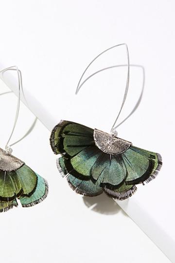 Feather Fan Flare Hoop Earrings By Serefina At Free People